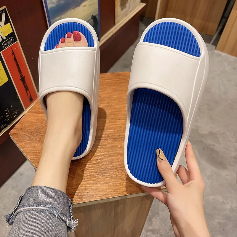 JIANBUDAN Outside Platform Slides Slippers Women Summer Shoes Home Bathroom Slippers Women Soft EVA Beach Garden Sandals