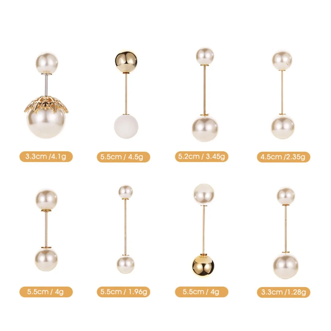 2019 Золотая серебряная брошь на булавке с двойной головкой имитация жемчуга