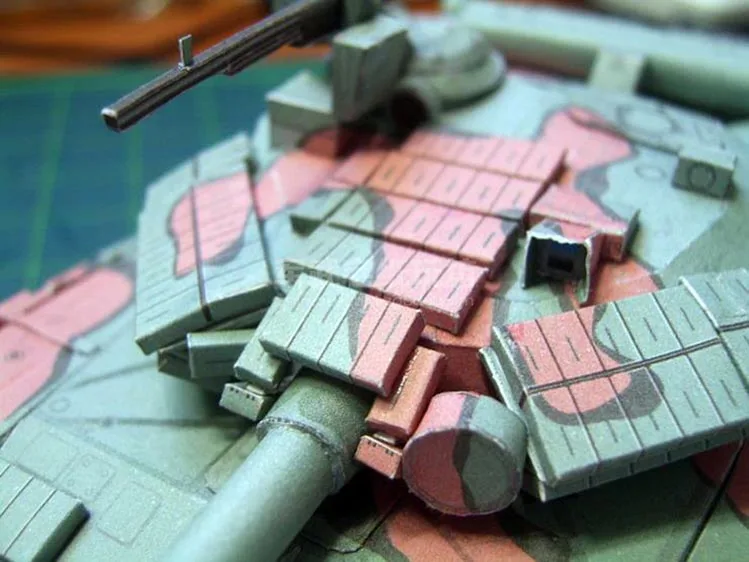 Российский боевой танк T64B бумажная модель 3d трехмерные ручные рисунки военная