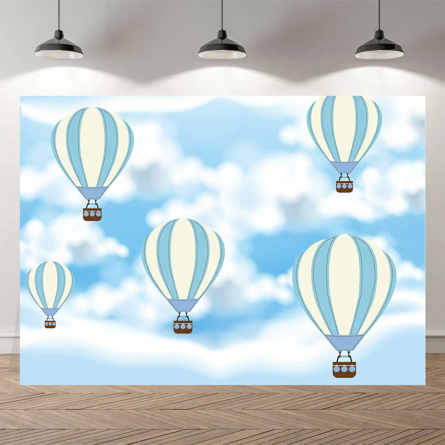 SeekPro облака воздушные шары детский плакат фото Фоны Печатный тканевый фон для