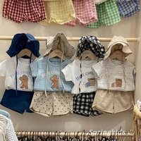 MILANCEL 2021 Summer Baby Suit Korean Bear Print Tops and Casual Loose Shorts for Boys and Girls Short Sleeve 2Pcs Sets