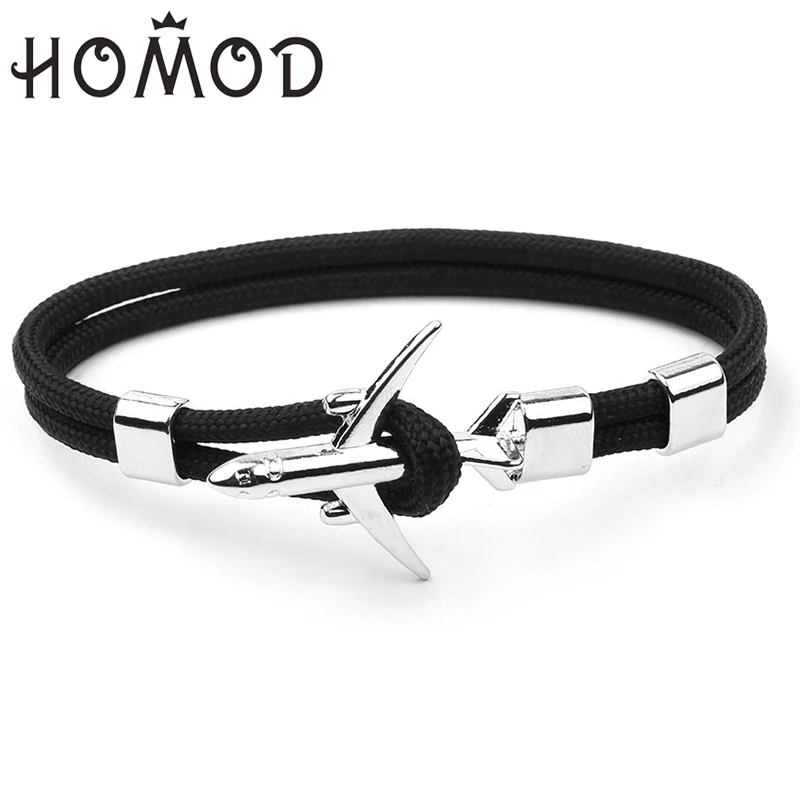 Мужские браслеты HOMOD с самолетом и якорем мужской браслет из искусственного
