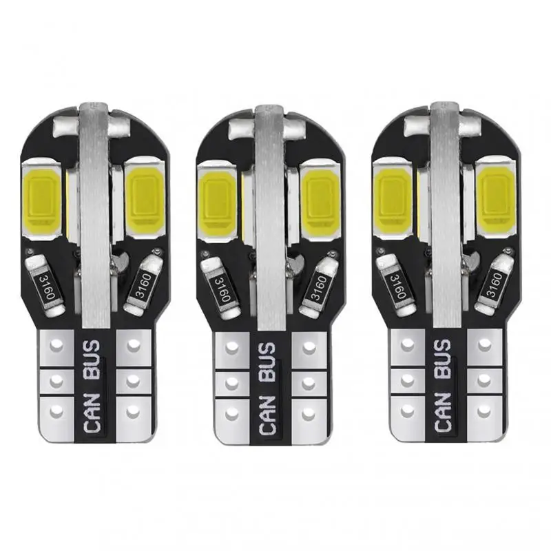 

10 Pcs T10 Car LED Light Bulb 12V W5W 8 SMD Reading Decoding Lamp License Plate Wide Lamps 160LM Auto Interior Lights Accessorie