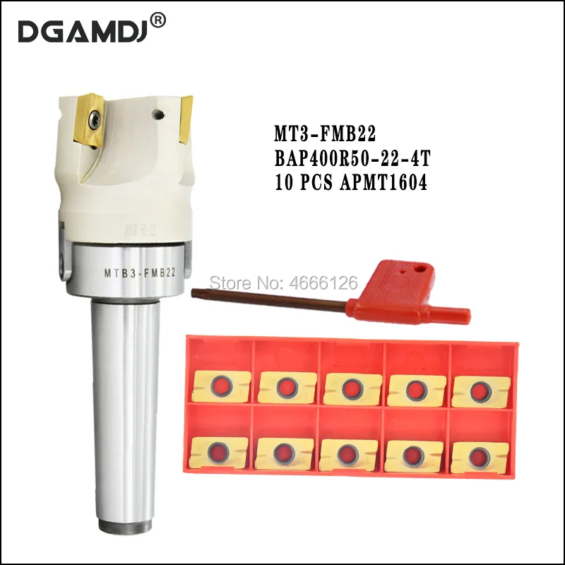 Набор пластин для фрезы твердосплавные втулки с прямым углом 50 мм + 10 шт MT3 FMB22 400R