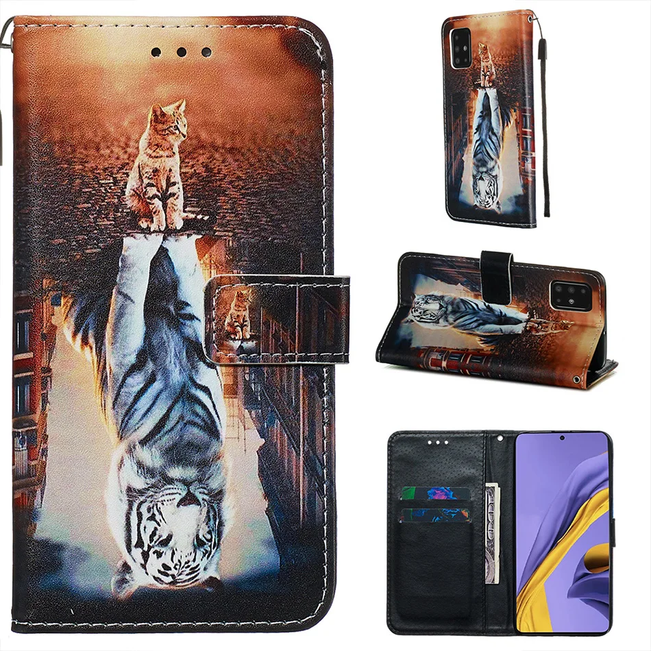 Чехлы книжки из искусственной кожи с рисунком для Samsung Galaxy A51 A515 A71 A715 S20 Ultra S10E S10 S9 S8