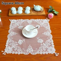 square european lace embroidered beaded pendant coaster balcony bedroom round table food snack jewelry box antique cover towel