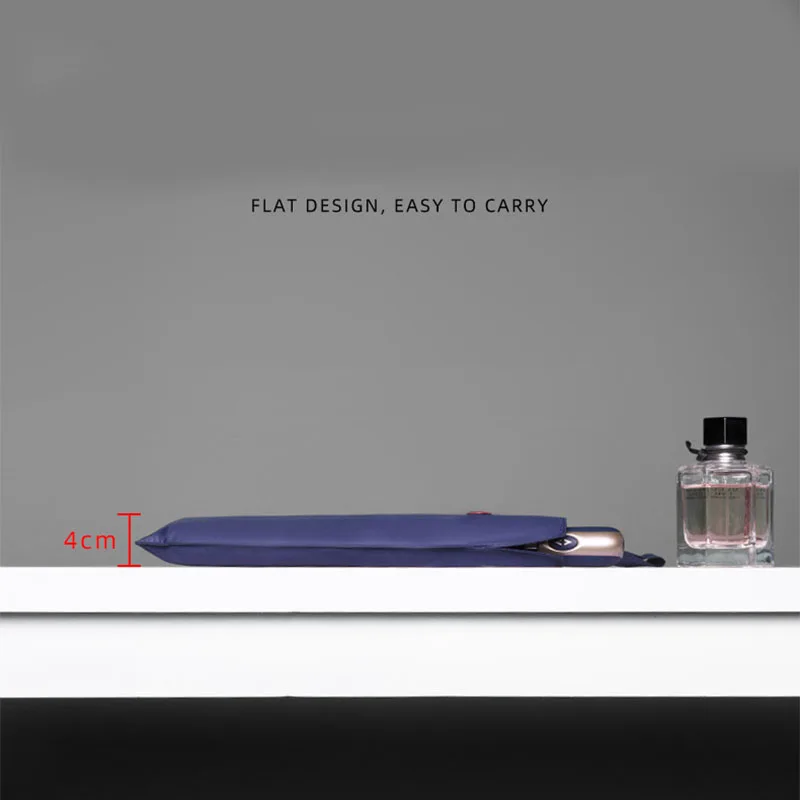 Автоматическая плоская зонтик черное покрытие 3 складной с УФ защитой 6K ультра