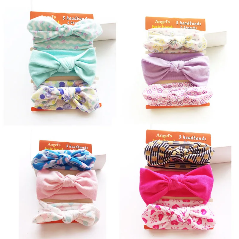 

3Pcs/Set Kid Girls Elastic Hair Band Mix Styles Knotted Headwear Bowknot Hair Accessories SANA889