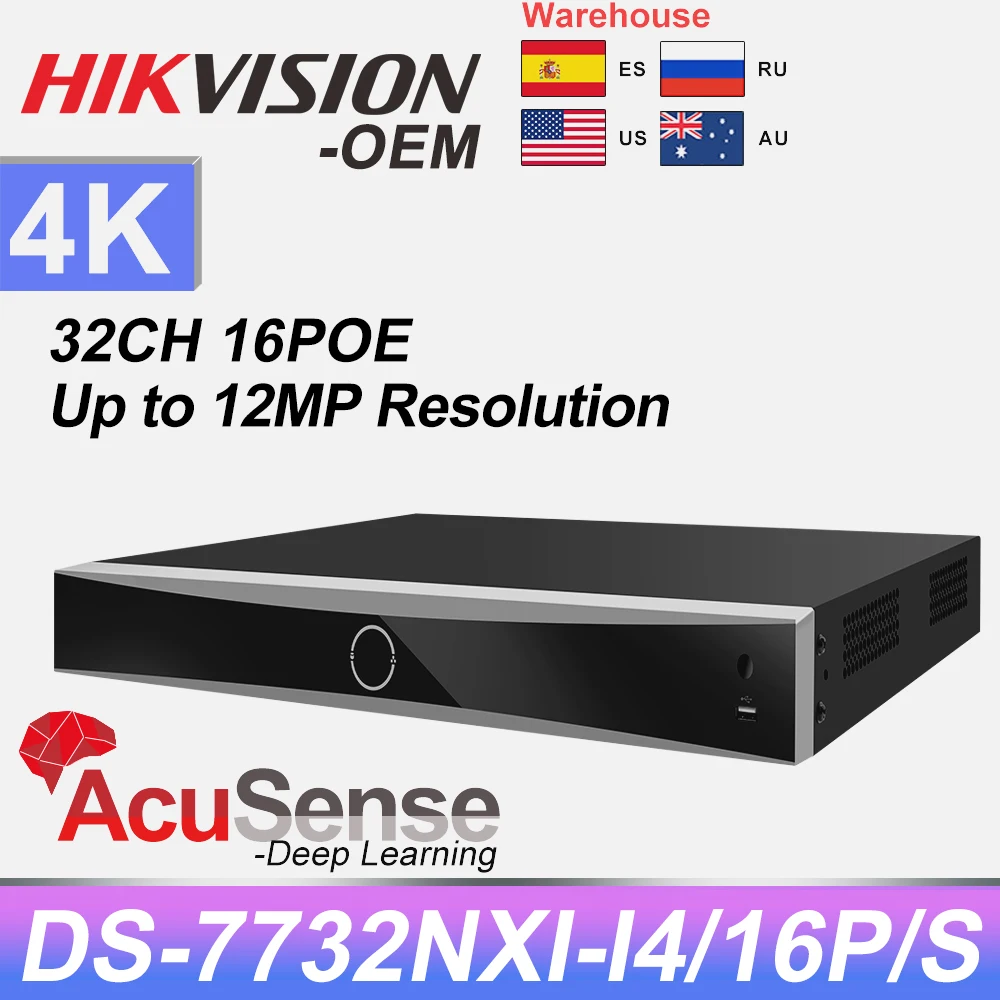 

Hikvision OEM NVR 32CH 4K NVR POE DS-7732NXI-I4/16P/S 16POE 12MP POE NVR Two Way Audio AcuSense CCTV Surveillance System