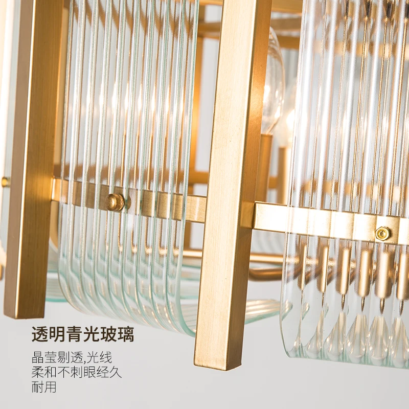 

Postmodern living room chandelier creative simple light luxury dining room lighting American glass bedroom lamps