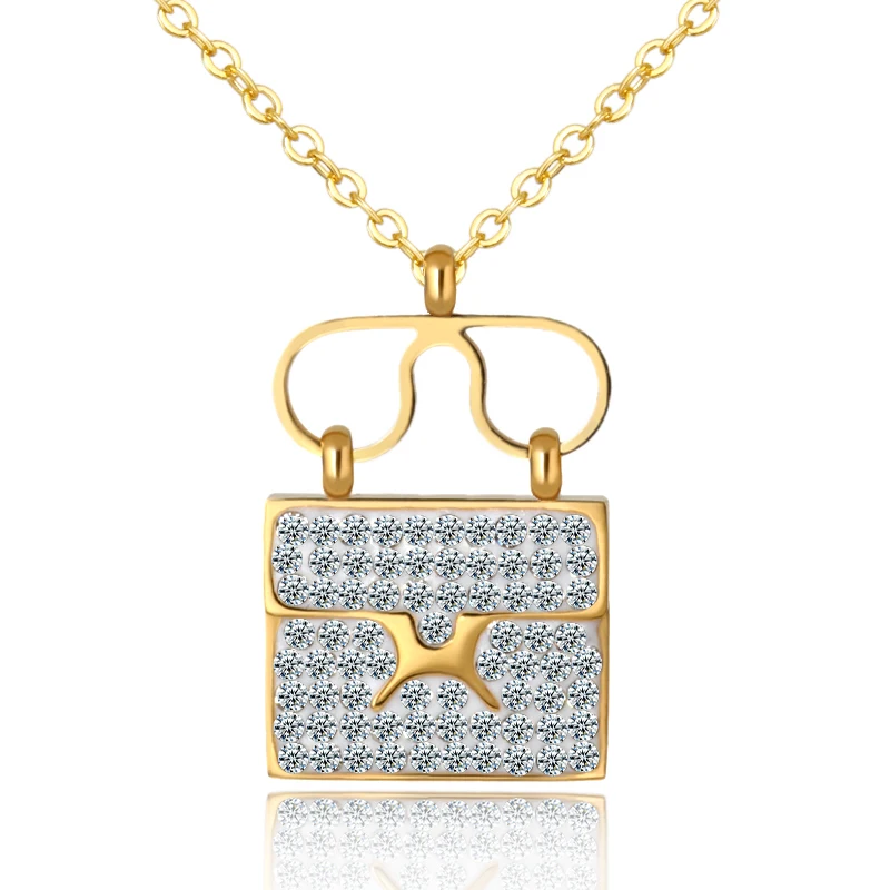 Люксовый бренд многослойное украшение на шею из титановой стали CZ Кристаллы