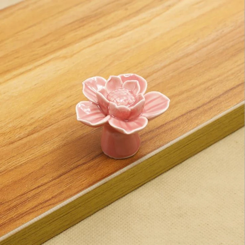 Высококачественные цветные керамические ручки LCH в форме цветка лотоса для