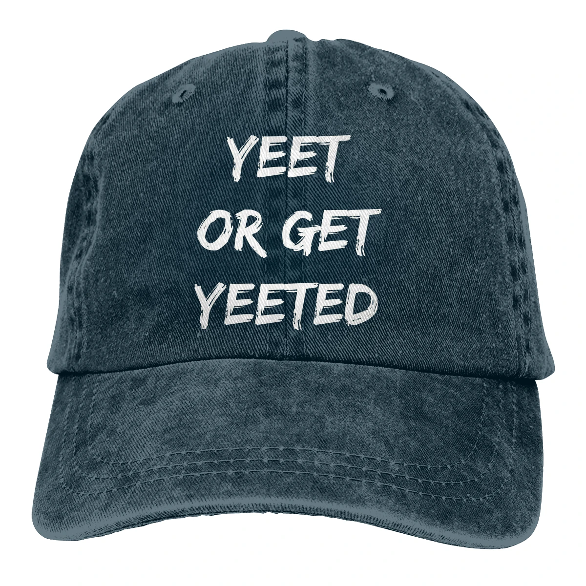 

Yeet Or Be Yeeted man women's Retro Washed Cowboy hat Baseball Cap