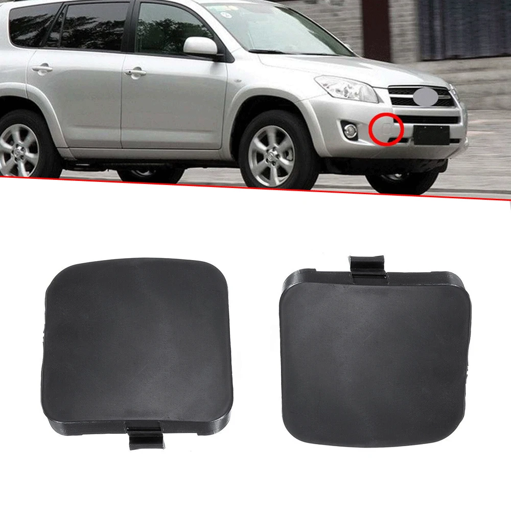 

2Pcs Car Auto Front Bumper Left+Right Tow Hook Eye Cover Cap 53285-0R020 53286-0R020 For Toyota RAV4 2009-2012
