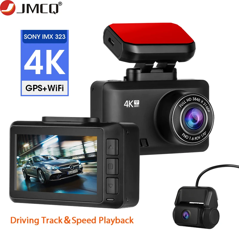 4K Dash Cam автомобиля Камера Dashcam 3840*2160P 30FPS со сверхвысоким разрешением Ultra HD DVR видео