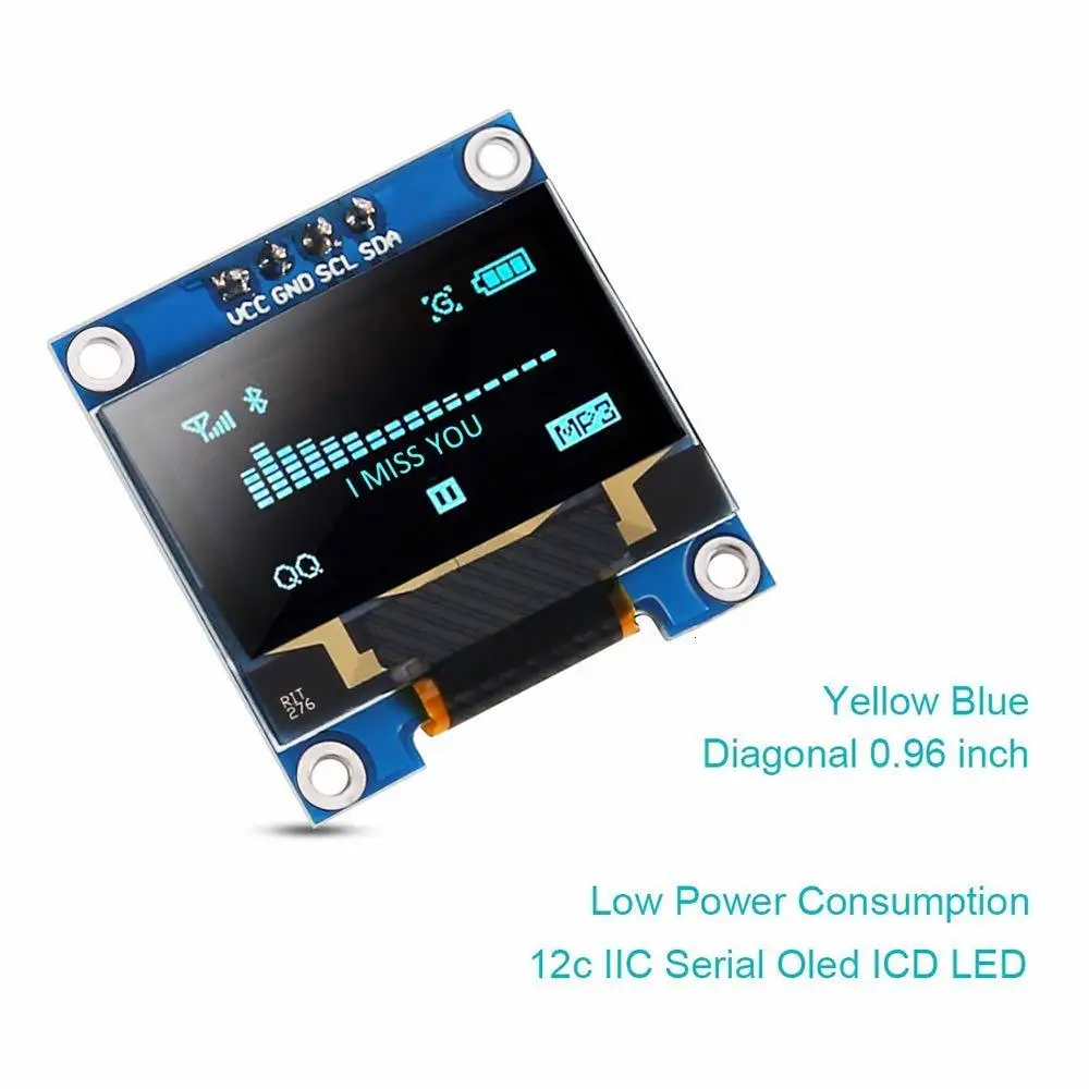 0 96 дюйма I2c IIC Serial 12864 128X64 O светодиодный Yellow Blue LCD Led Display модуль для Arduino Raspberry PI |