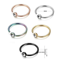1pc 8mm fashion steel nostril nose hoop for women stud ring clip on fake piercing body nose lip rings nose ring piercing jewelry