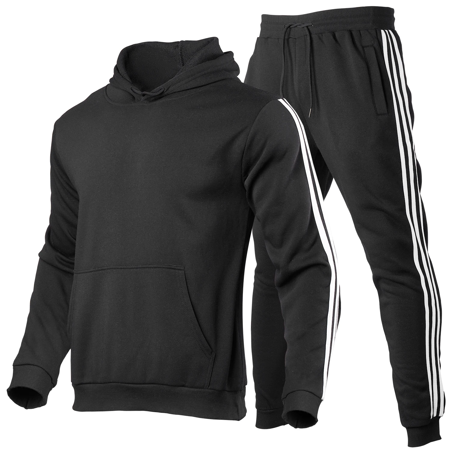 

New Hoodie Sweater Men's Sportswear + Sports Pants Set Casual Harajuku Hoodie Hip Hop Men's Zipper Hoodie Set Men