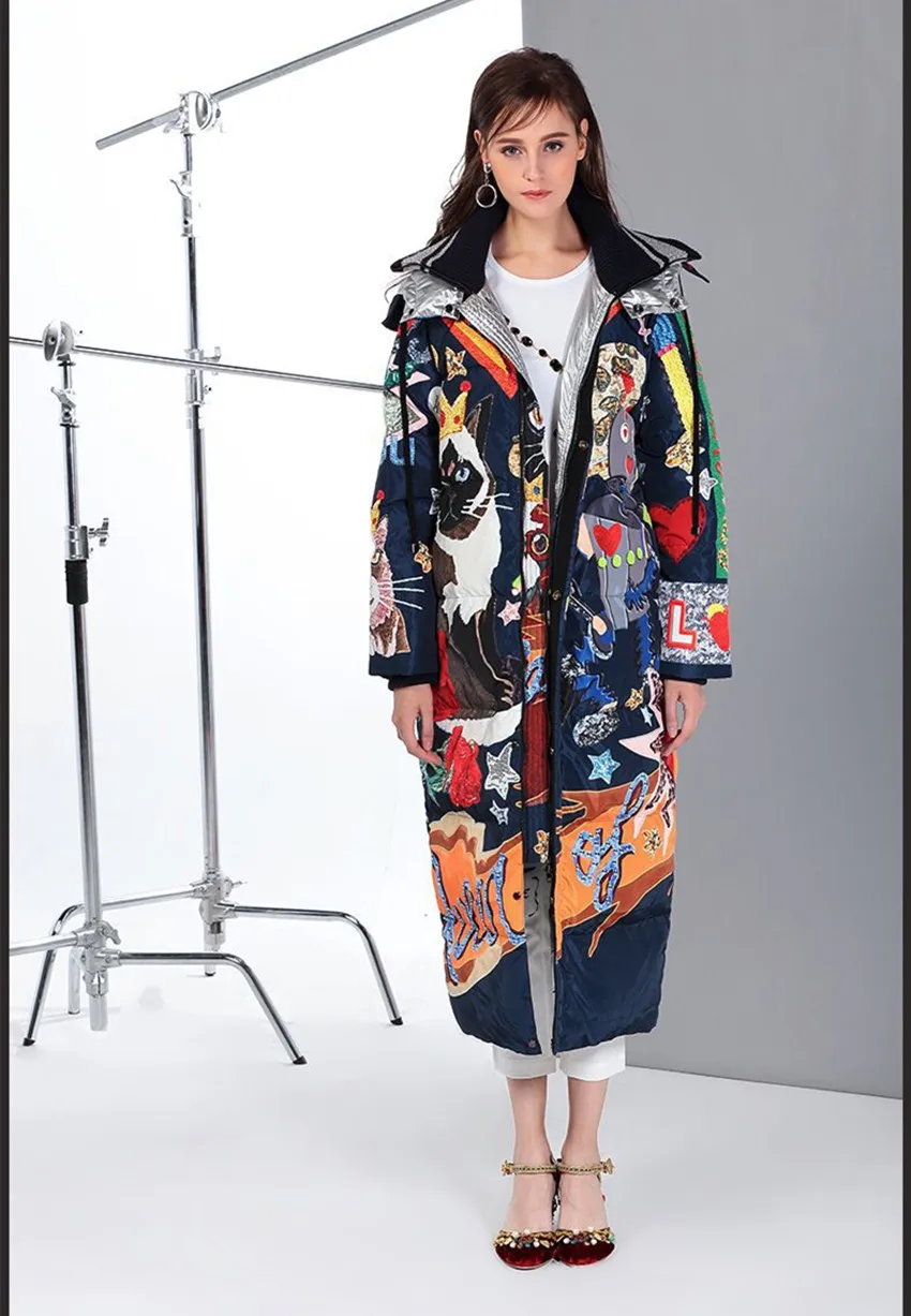 Европейский и американский стиль 2018 осень/зима женские модные свободные парки с