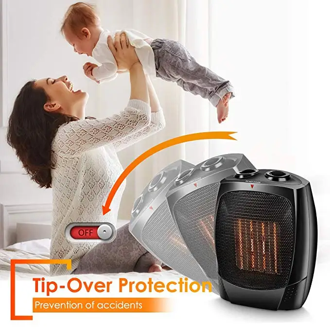 Space Heater Electric Tip-Over & Overheat Protection for Home Office Adjustable Thermostat Quiet Portable Indoor | Бытовая техника
