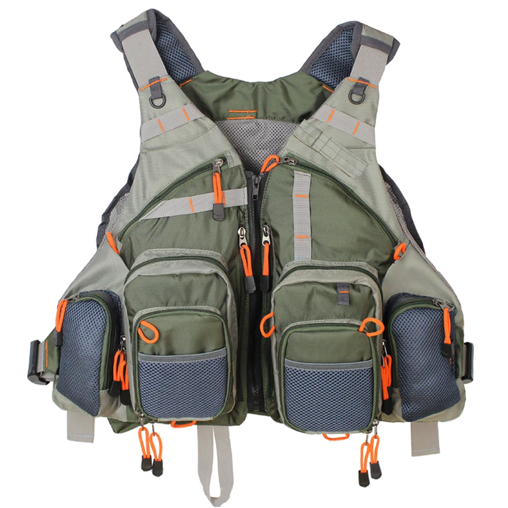 

Fly Fishing Vest Adjustable Size Multiple Pockets Bass Fishing Mesh Backpack for Men and Women
