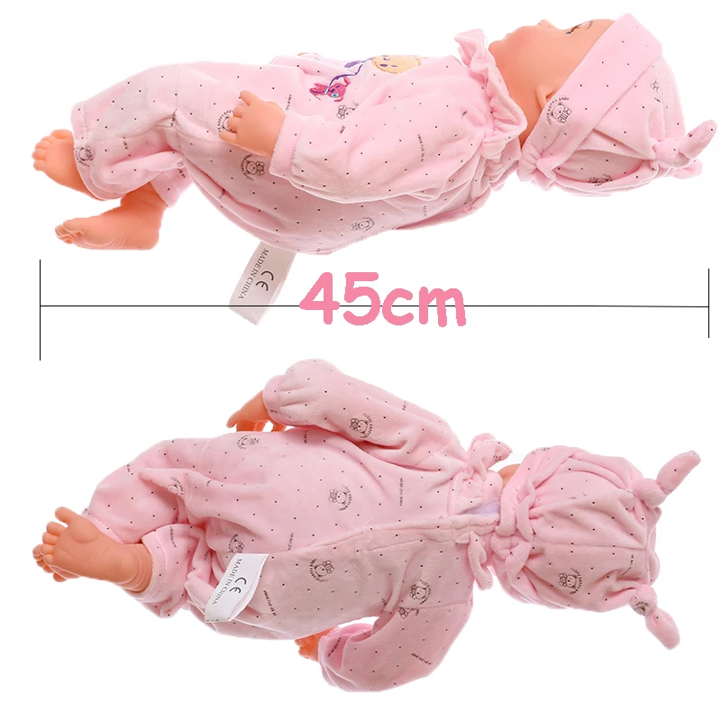 45 см полностью силиконовые куклы Bebe Reborn электрические плачущие Детские игрушки