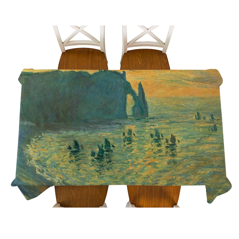 Monet Argenteuil мостовая декоративная Водонепроницаемая льняная скатерть плотная