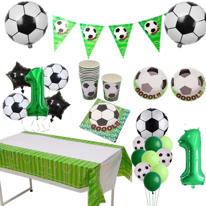 

Football Soccer Kids Boy & Girl Birthday Party Disposable tableware Sets Baby shower Party decoration Supplies Ballon Set