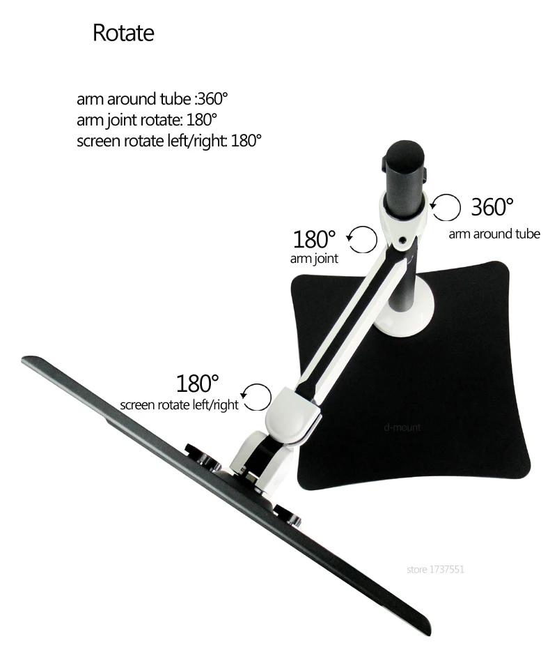 DL-TS300-40BL Поворотная большая стальная подставка для монитора 1"-27" ЖК-кронштейн для монитора 10кг компьютерная настольная подставка