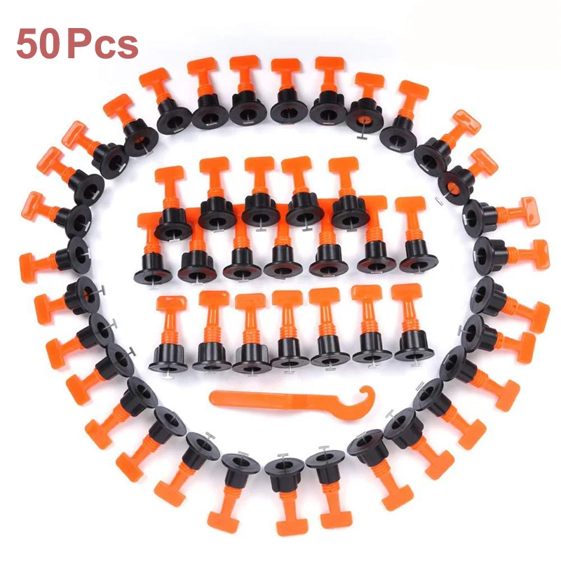 

50Pcs Tile Leveling System Level Wedges Tile Spacers For Flooring Wall Tile Leveling System Leveler Locator Spacers Plier Tile