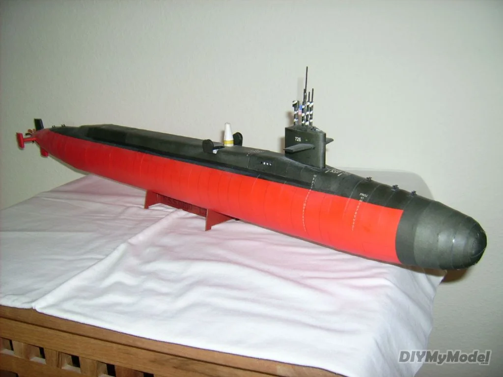 DIYMyModeI-submarino nuclear de EE. UU., BRICOLAJE, manualidades, Kit de papel, hecho a mano juguete, rompecabezas, regalo, utillaje de pel&iacute;cula-0