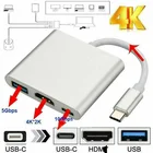 Новинка мультипорт для USB 3.1 Type C Type-C HDMI HD TV USB 3.0 TV type-c кабель адаптер преобразователь 4K USB