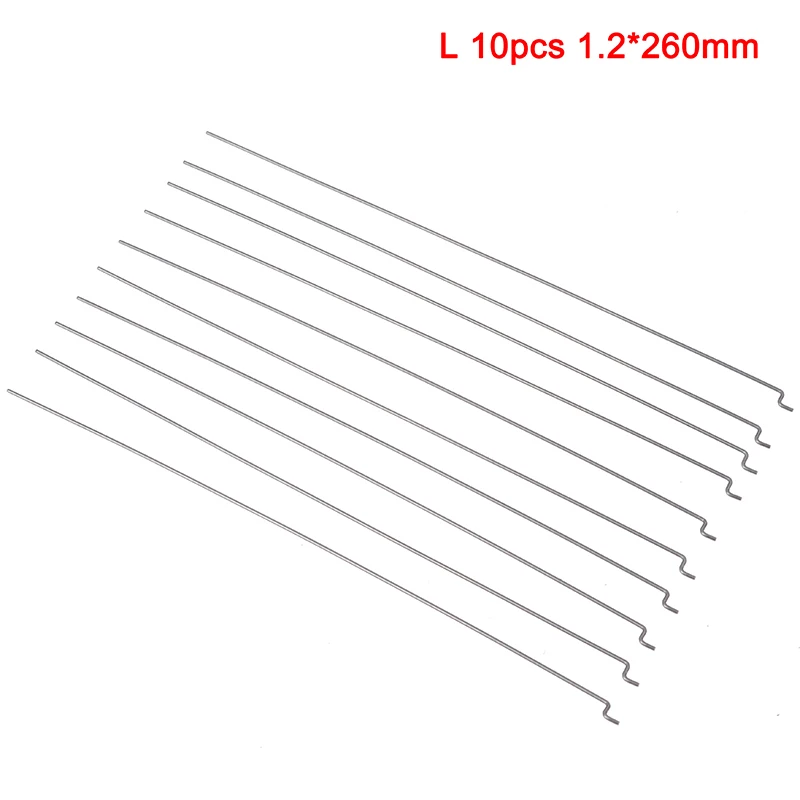 

10Pcs Z type D1.2mm steel wire push pull rod pushrod for rc aircraft airplane