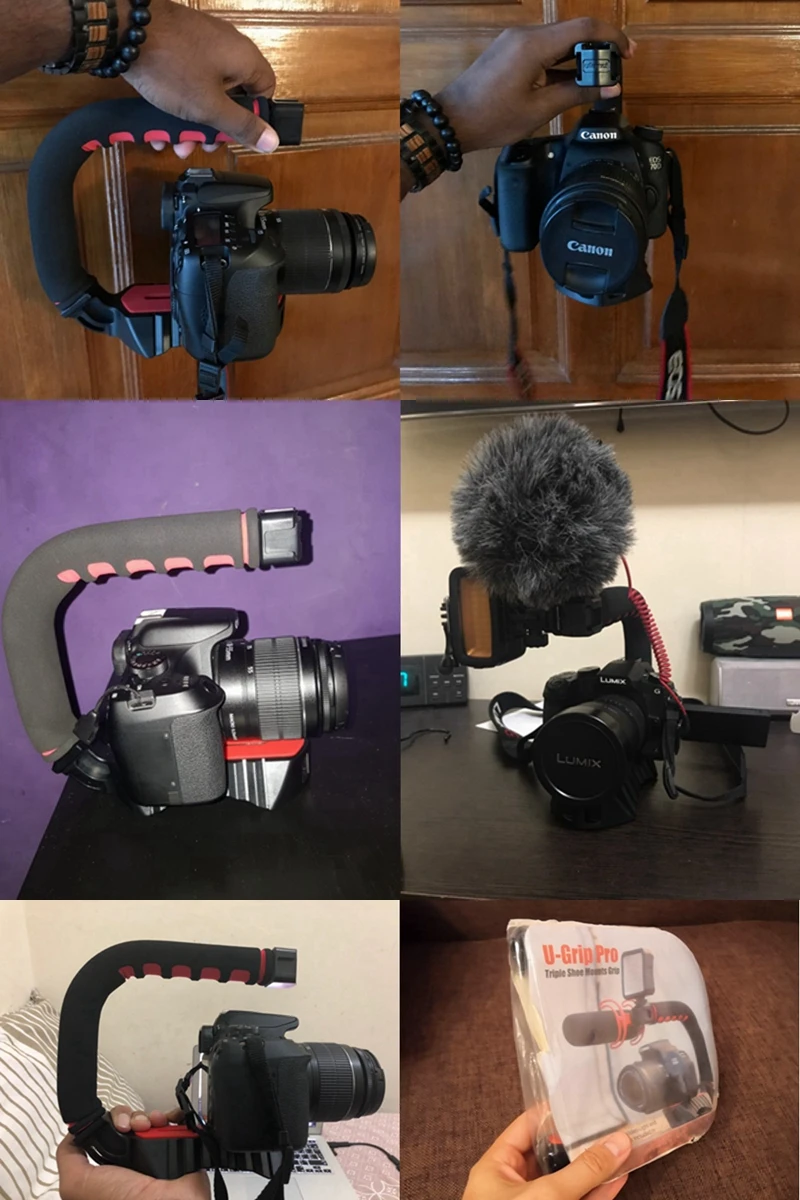 Ulanzi U-Grip Pro мини ручка стабилизатор с тройным холодным башмаком камера смартфон видео Портативный шарнирный держатель для DSLR Mobile