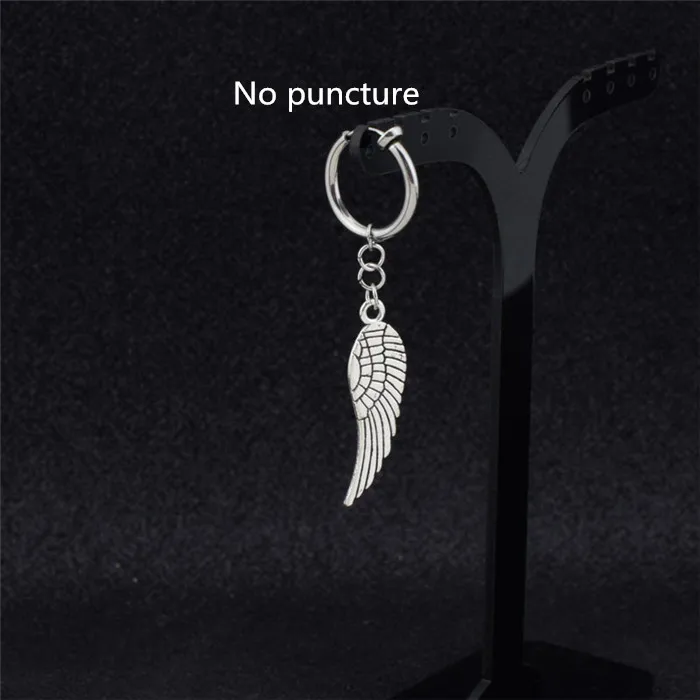 Earless hole 1 pair Серьги уха Для мужчин s перо из нержавеющей стали, ребята, аксессуар, хипстер, стиля гранж, панк, прилив пули серьги Для мужчин - Окраска металла: Earless hole 1 pair