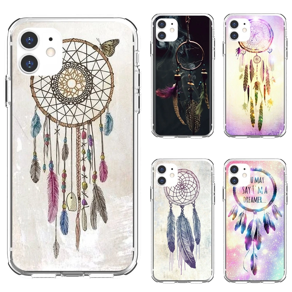 

For Apple iPhone 10 11 12 Pro Mini 4S 5S SE 5C 6 6S 7 8 X XR XS Plus Max 2020 Dreamcatcher-Dream-catcher-Flower Phone Cases