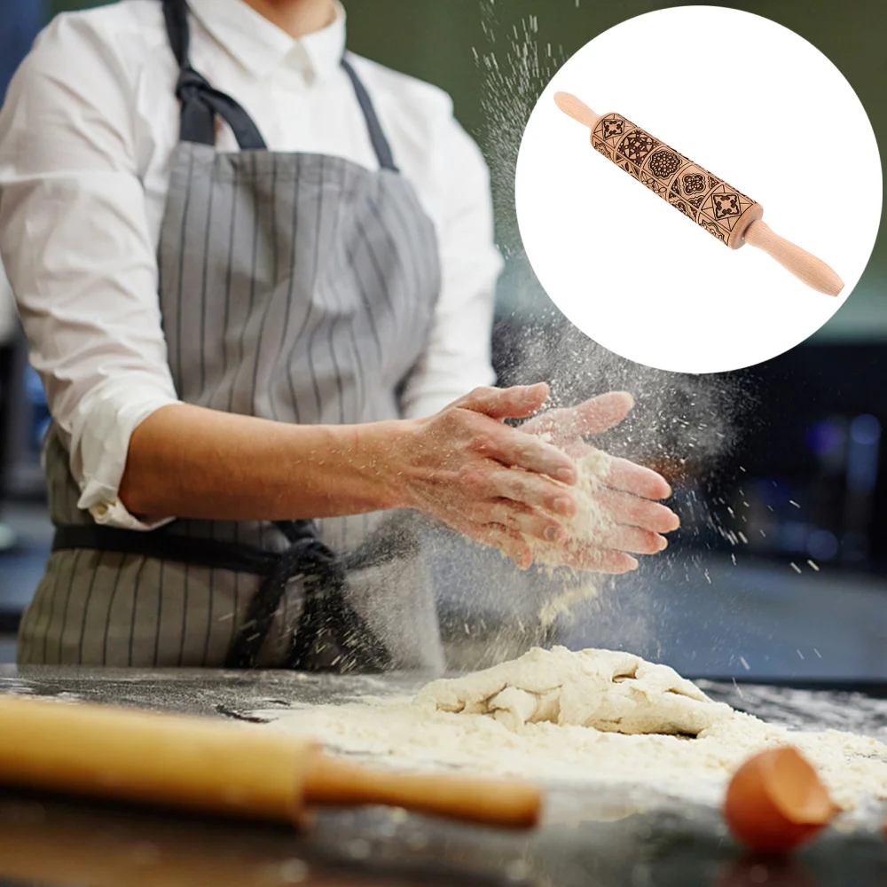 

1Pc Wooden Rolling Pin Pizza Bread Noodles Dumpling Baking Roller Kitchen Gadget