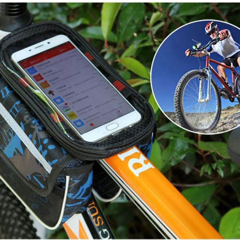 

Cycling Bike Top Tube Bag Rainproof MTB Bicycle Frame Front Head Cell Phone Touch Screen Bag Pannier Bike Accessories