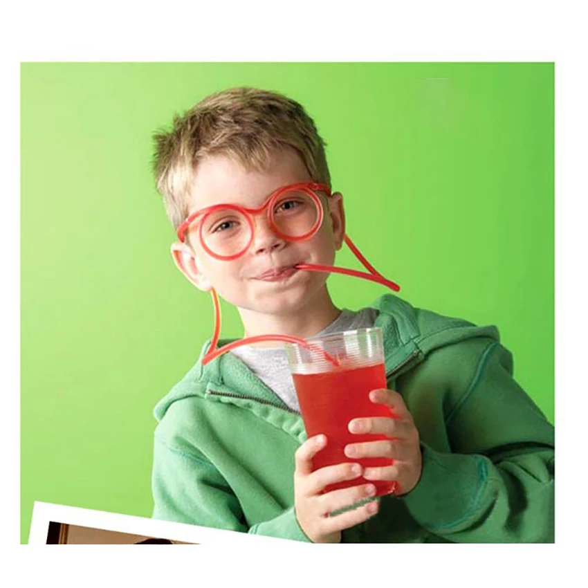

Drinking Straw Eye Glasses PVC Flexible Straw Hoses DIY Straw Glasses for Kids Adults Birthday Parties Bar Supplies Fun Party