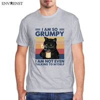 envmenst black cat im so pissed off i am not even talking to myself cotton print mens t shirt top casual men clothes tees 4xl