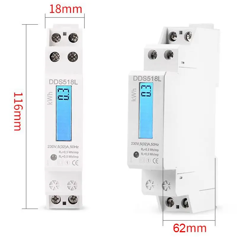 Однофазный ЖК дисплей с подсветкой Wattmeter Потребляемая мощность ватт счетчик
