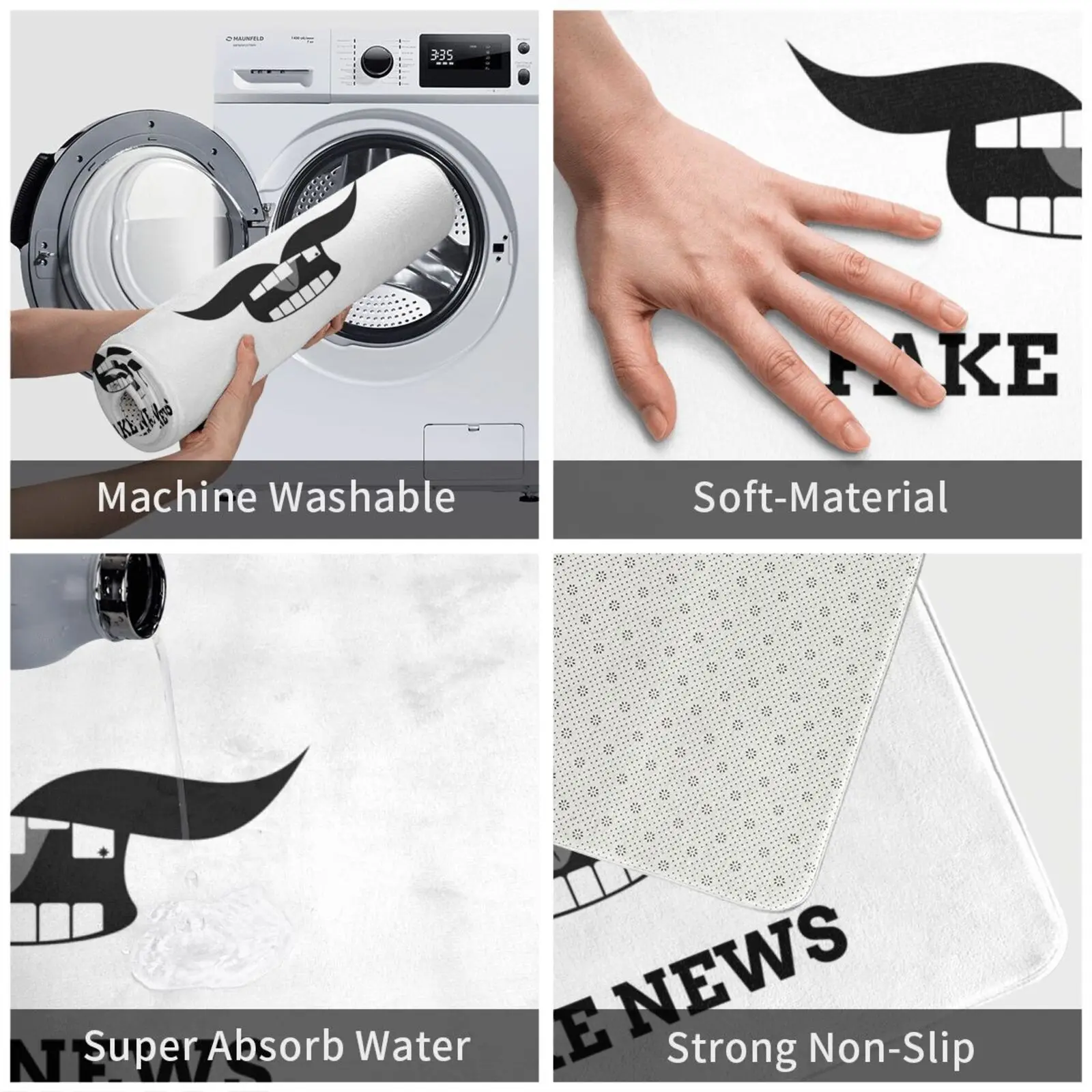 Белые поддельные новости коврик для лица подушка мягкие Нескользящие Трампа |