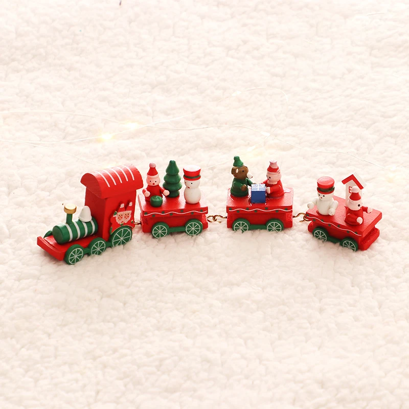Navidad деревянный Рождественский поезд новогодняя игрушка подарок для детей Снеговик Рождественская елка украшения для домашнего праздника