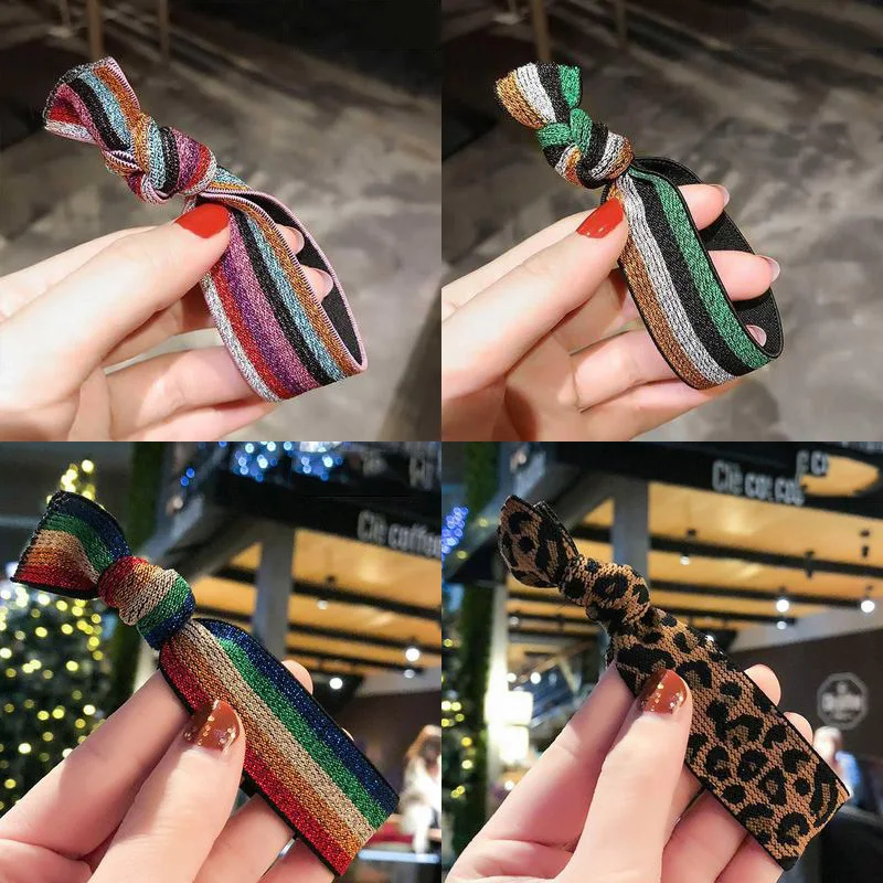 Новинка 2020 резинки для волос с радужным леопардовым принтом женская заколка
