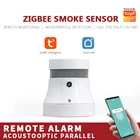 Умный детектор дыма Tuya Zigbee, система охранной сигнализации с датчиком, уведомлением от приложения Smart Lifetuya