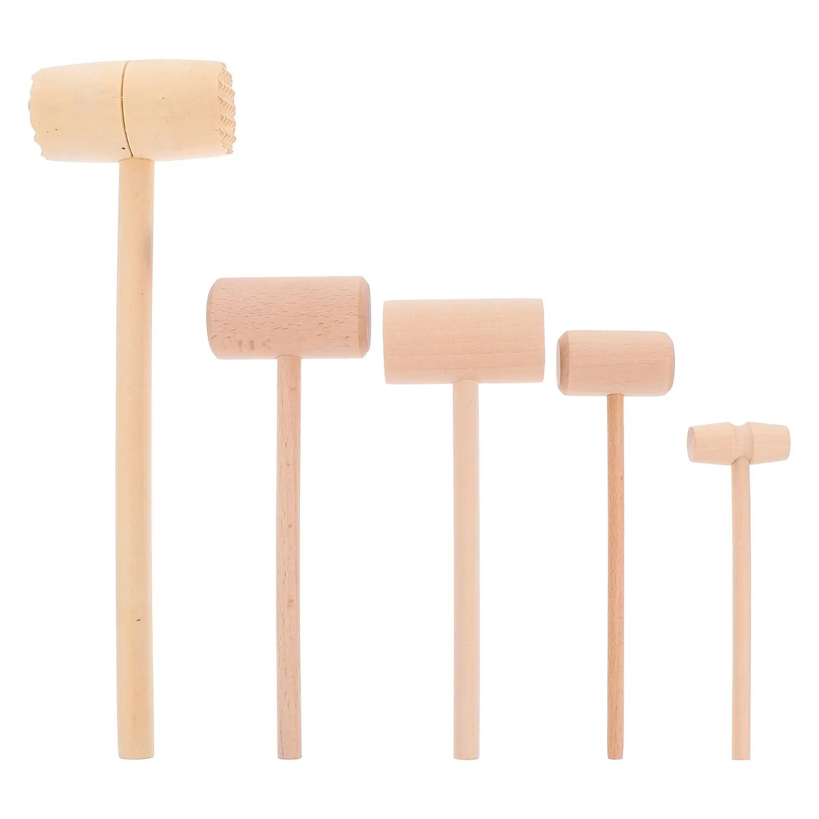 

5Pcs Wooden Crab Mallet Lobster Cracking Mallets Seafood Cracking Hammers Planet Cake Kaogu Smashing Crab Meat Hammer Tool