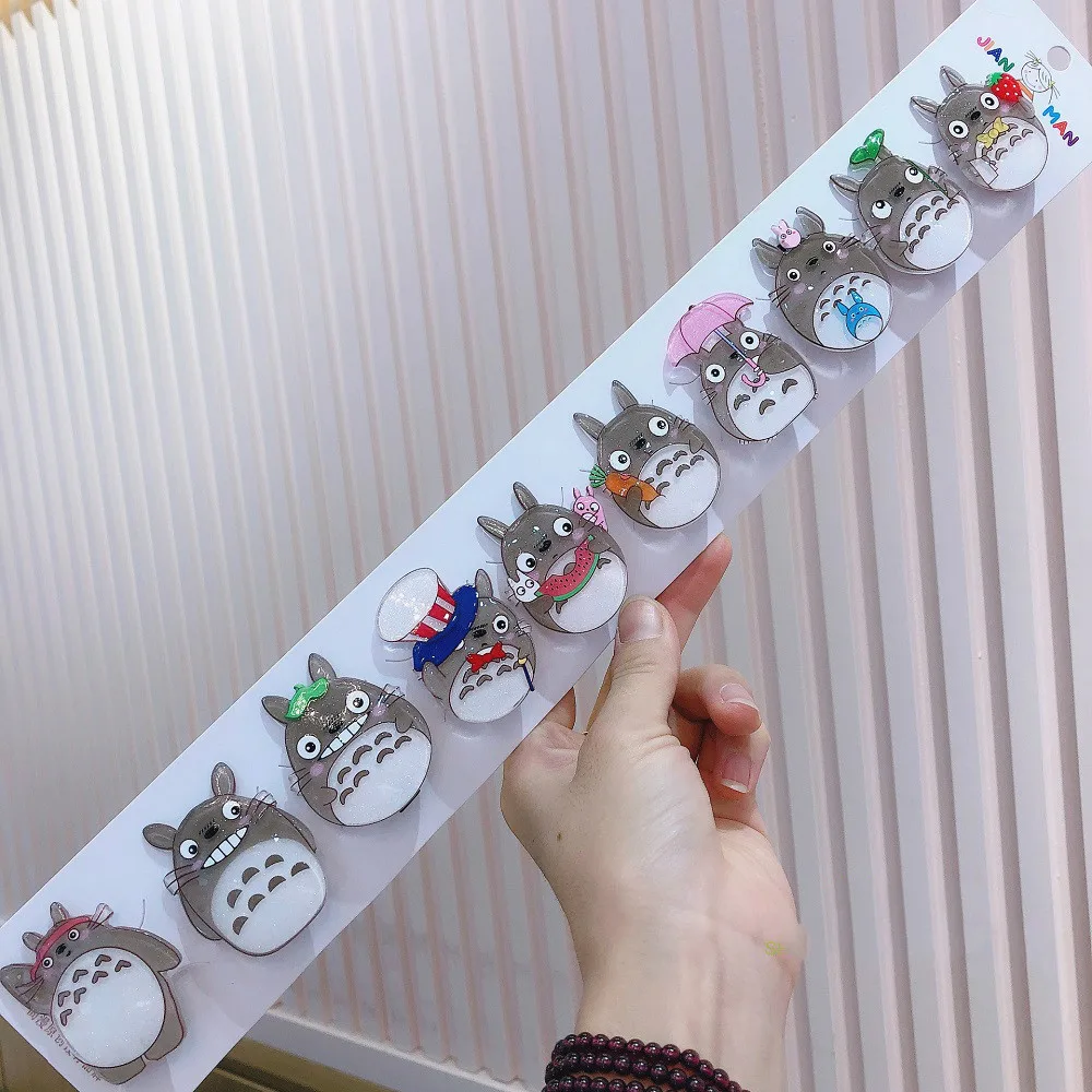 2 шт. случайный футболки с принтом из аниме Мой сосед Тоторо акриловые заколки для