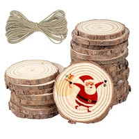 diy handscraft art paint wooden slices natural round tree bark discs craft for tableware decor wedding chrismas party 2030pcs