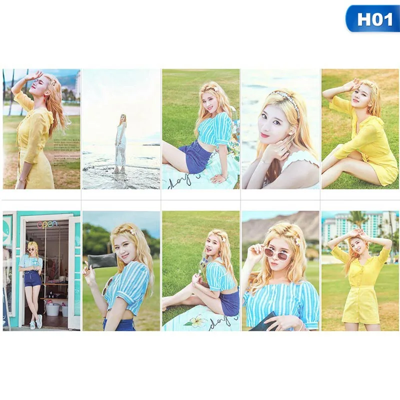 1 10 шт./компл. Kpop два раза фото Stikcy карта Sana Nayeon HD фотостудия стикер Mina карты с кристаллами стикер - Цвет: 1