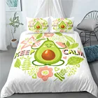 Комплект постельного белья из 23 предметов с изображением авокадо, пододеяльник с зелеными фруктами, мультяшный пододеяльник для домашней комнаты, пододеяльник для кровати, Комплект постельного белья для детской спальни